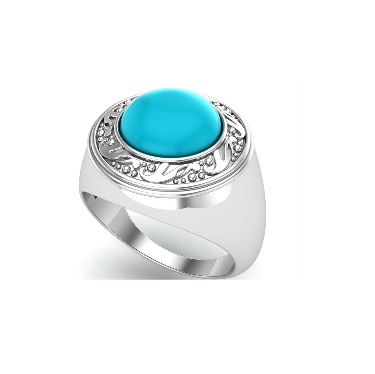 Bague turquoise argent Pelosa chevaliere